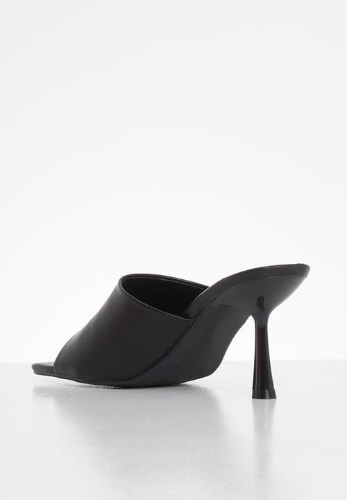 Missguided - Square toe low heel mule - black