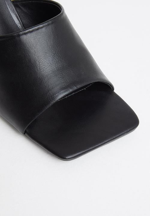 Missguided - Square toe low heel mule - black