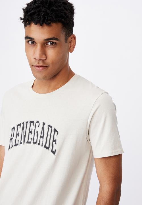 Factorie - Curved graphic t shirt - white
