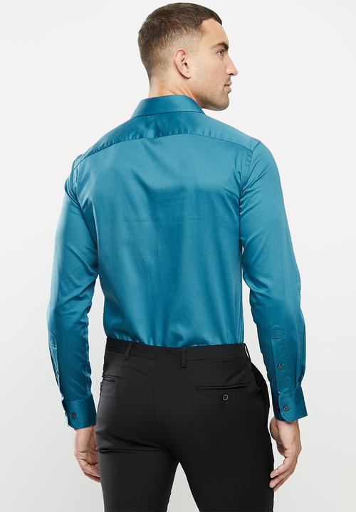 POLO - Mens greig ls shirt - blue