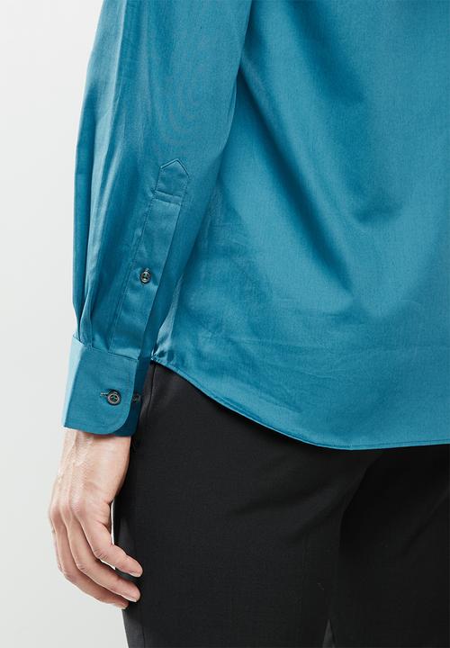 POLO - Mens greig ls shirt - blue