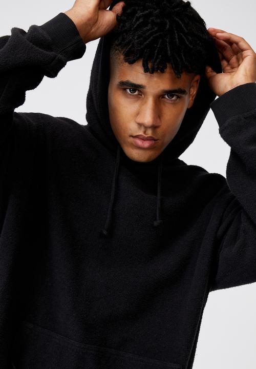 Factorie - Reverse fleece hoodie - washed black