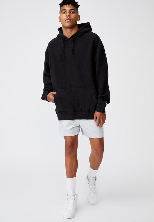 Factorie - Reverse fleece hoodie - washed black