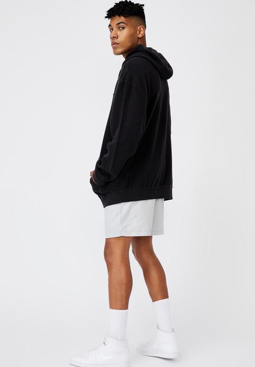 Factorie - Reverse fleece hoodie - washed black