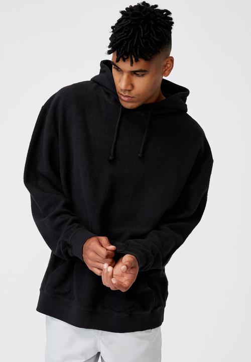 Factorie - Reverse fleece hoodie - washed black