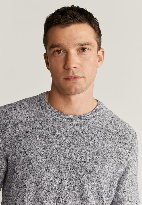 MANGO - Flecked linen-blend T-shirt grey