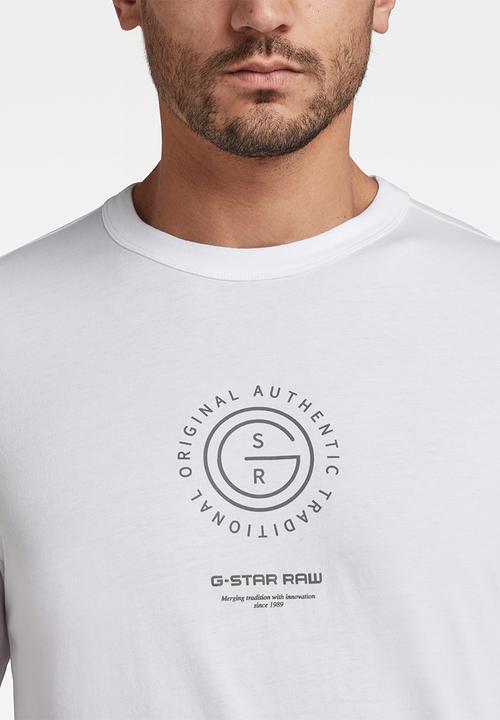 G-STAR - G-star reflective multi graphic r l\s tee - white