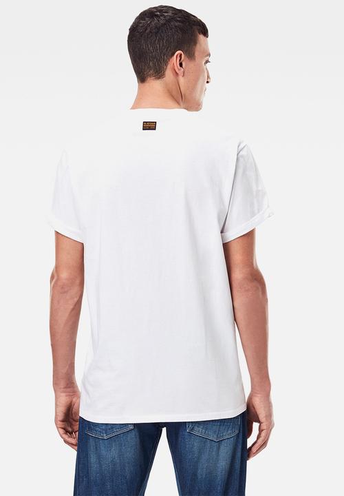 G-STAR - Embro gradient graphic lash r s\s tee - white