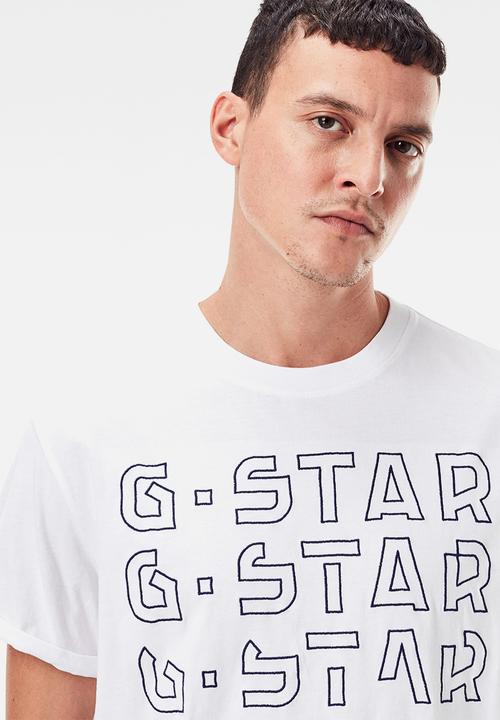 G-STAR - Embro gradient graphic lash r s\s tee - white