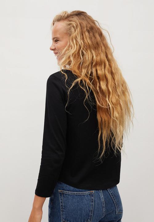 MANGO - T-shirt saco - black
