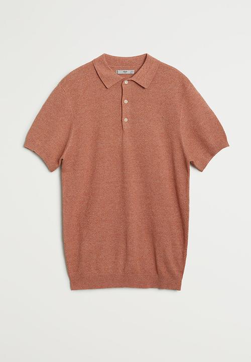 MANGO - Woody polo - dirty pink