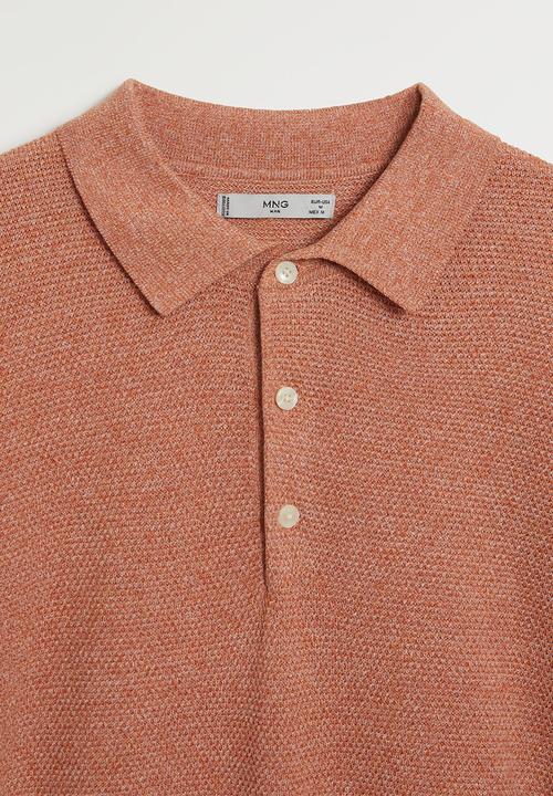 MANGO - Woody polo - dirty pink