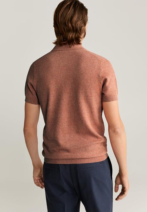 MANGO - Woody polo - dirty pink
