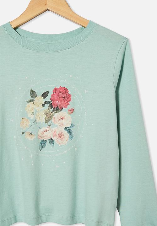 Free by Cotton On - Girls classic long sleeve tee - green 