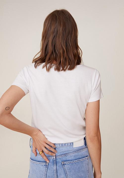 MANGO - T-shirt carmiseta - white