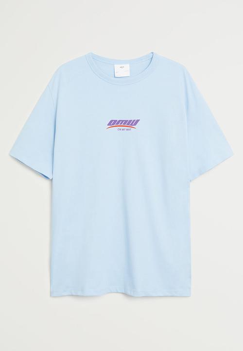 MANGO - Embro-i T-shirt - blue