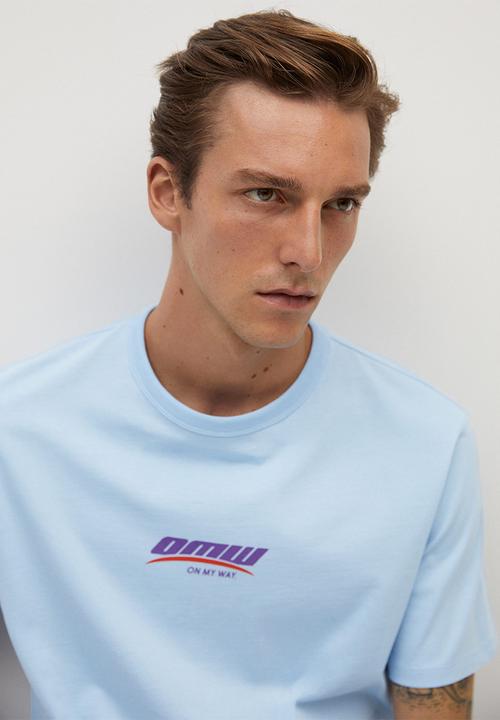 MANGO - Embro-i T-shirt - blue