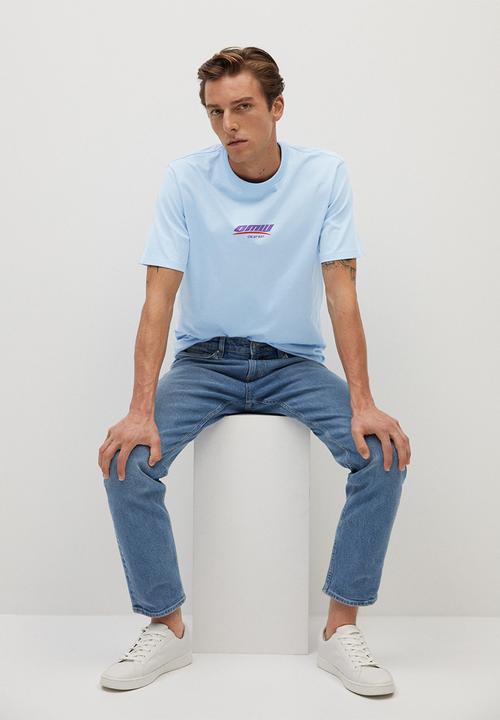 MANGO - Embro-i T-shirt - blue