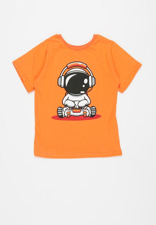 Pop Candy - Younger boys pj set - orange & grey