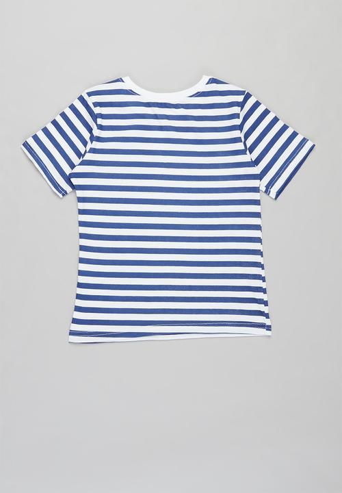 Pop Candy - Younger girls 2 pack printed tees - white & navy