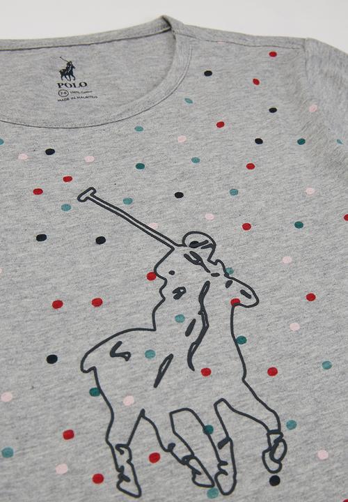 POLO - Girls Tiana dot printed short sleeve tee - grey