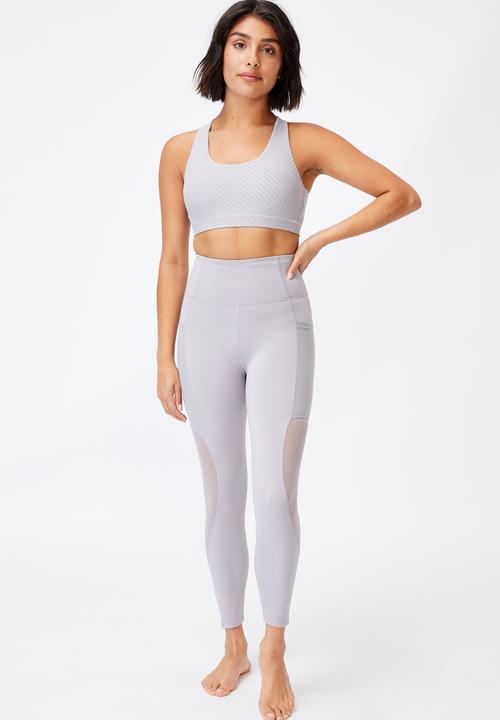 Cotton On - Workout cut out crop - quail texture