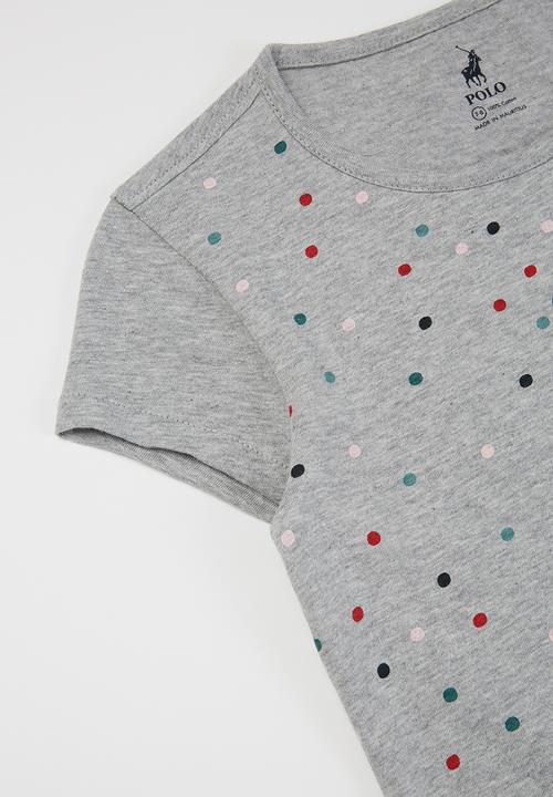POLO - Girls Tiana dot printed short sleeve tee - grey