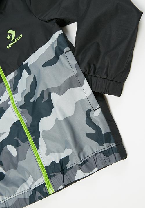 Converse - Cnvb camo colourblock wind jacket - black & grey