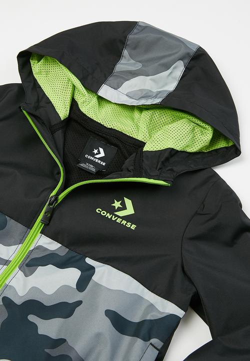 Converse - Cnvb camo colourblock wind jacket - black & grey