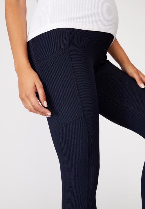 Cotton On - Maternity rib pocket 7/8 tight - navy rib