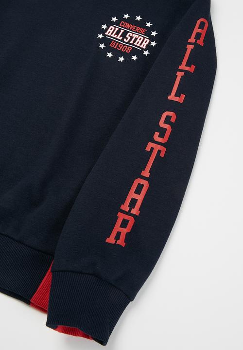 Converse - Cnvb colourblock all star hoodie - obsidian