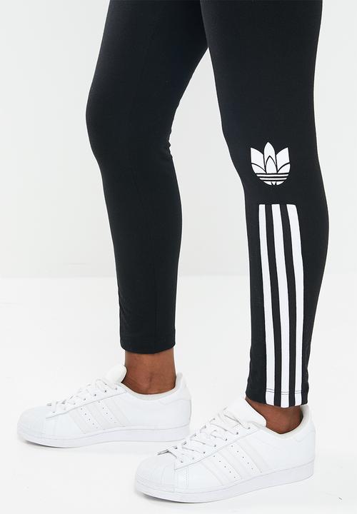 adidas Originals - High waisted tights - black & white