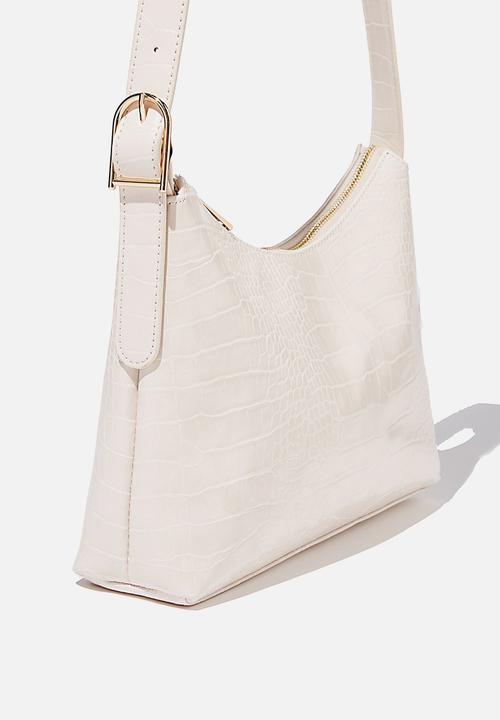 Rubi - Britt buckle slouch bag - ecru texture