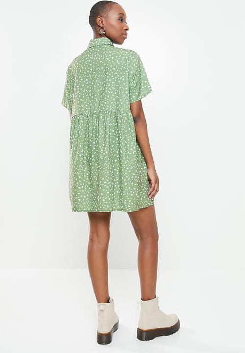 Missguided - Shirt smock dress polka - sage