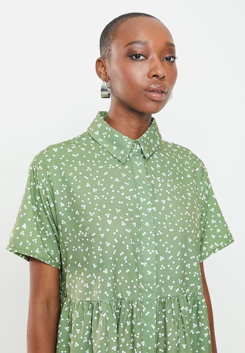 Missguided - Shirt smock dress polka - sage