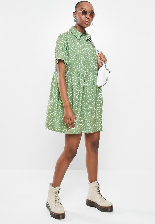Missguided - Shirt smock dress polka - sage