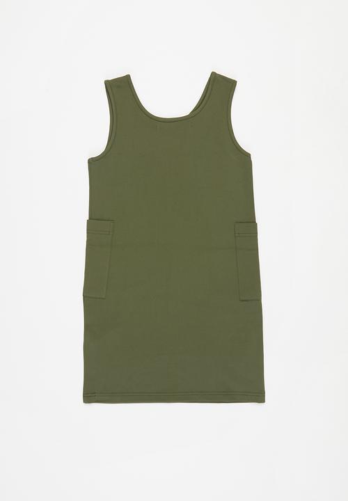 KIDS ONLY - Side pocket dress - kalamata green