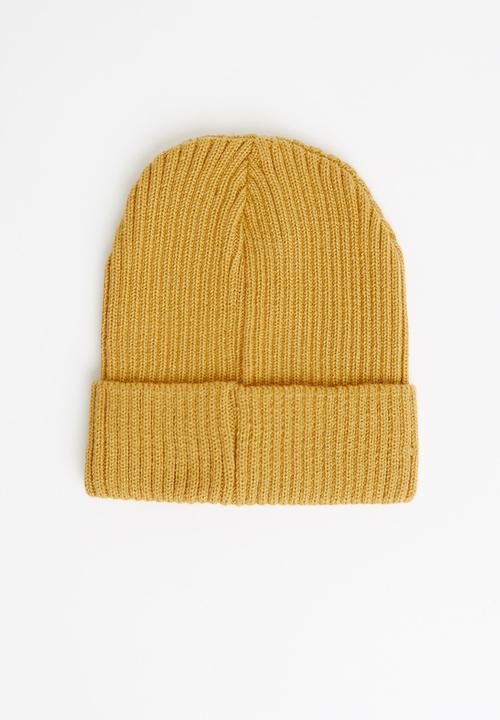 Superbalist - Rib turn up beanie - mustard