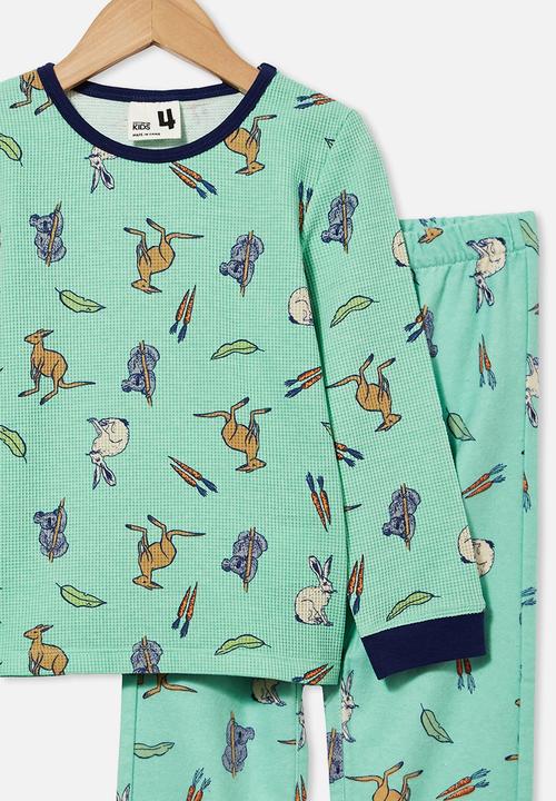 Cotton On - Noah long sleeve pyjama set - mint breeze