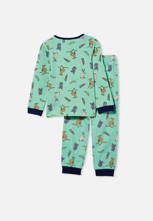 Cotton On - Noah long sleeve pyjama set - mint breeze