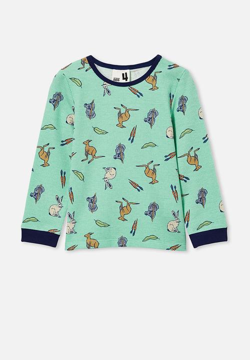 Cotton On - Noah long sleeve pyjama set - mint breeze