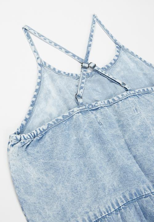 KIDS ONLY - Carly light acid wash denim dress - blue