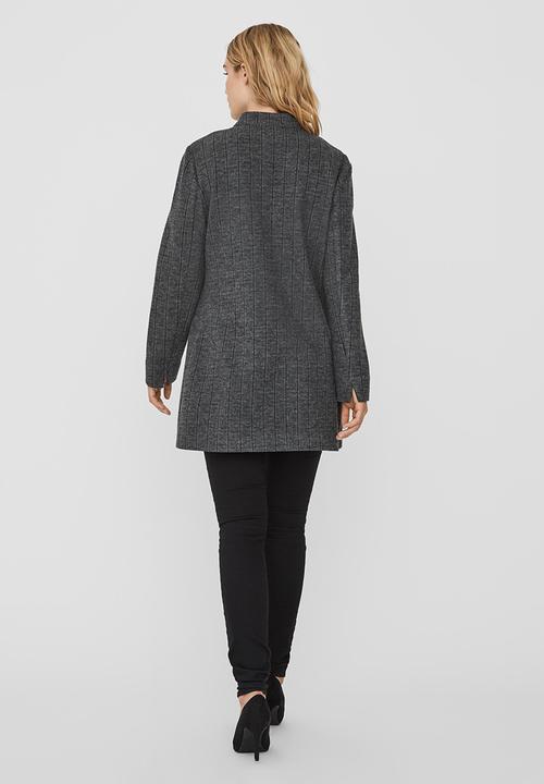 Vero Moda - Reva long sleeve long blazer - dark grey