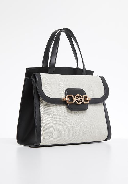 GUESS - Hensely satchel - black & cream 