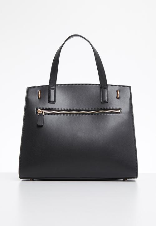 GUESS - Hensely satchel - black & cream 