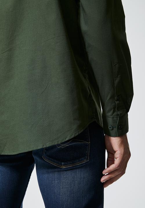 Superbalist - Barber regular fit oxford shirt - dark green