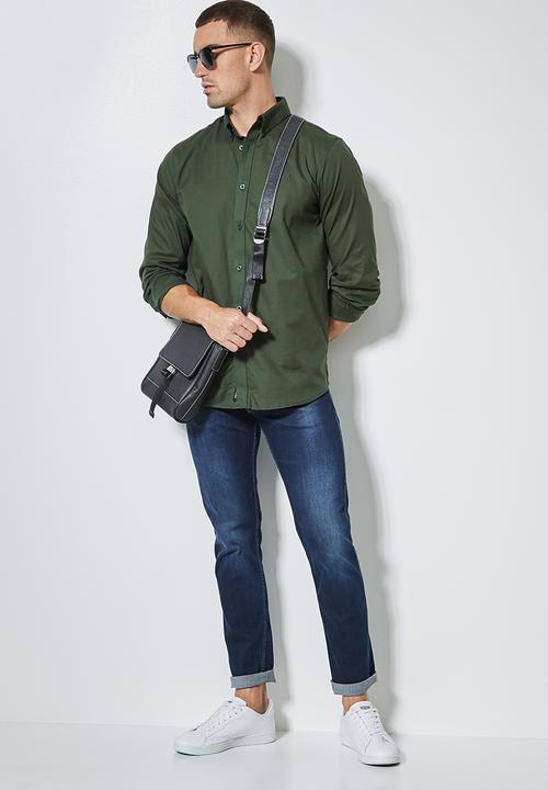 Superbalist - Barber regular fit oxford shirt - dark green