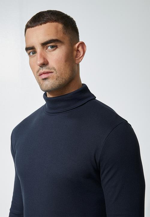 Superbalist - Sochi ribbed roll neck tee - navy