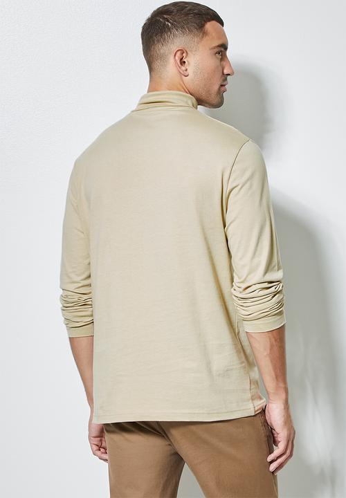 Superbalist - Milan long sleeve roll neck tee - stone
