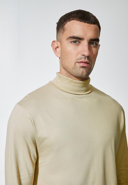 Superbalist - Milan long sleeve roll neck tee - stone